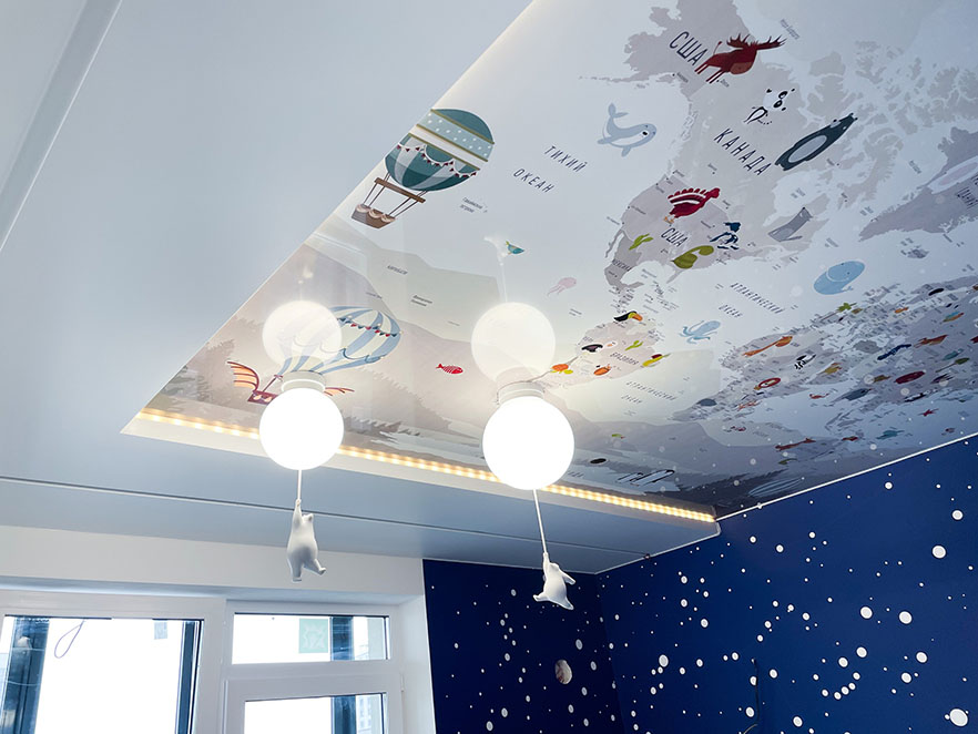 Натяжной потолок с фотопечатью