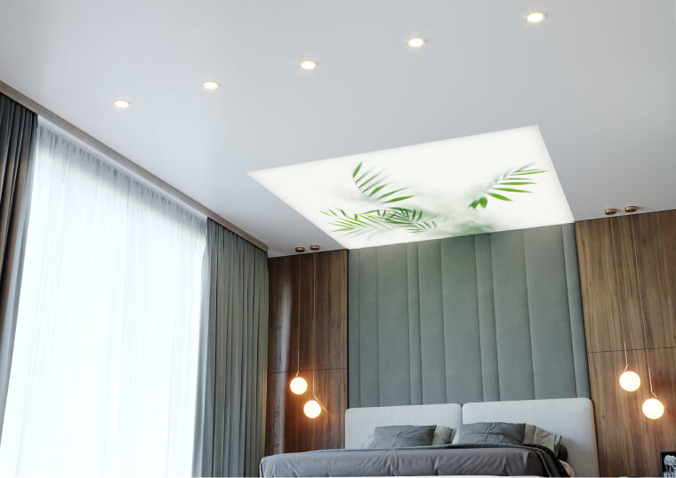 Потолок с фотопечатью на светопрозрачном полотне